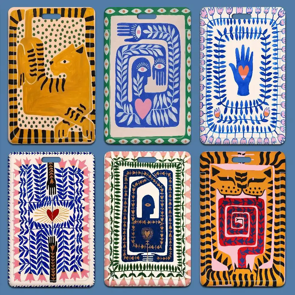 

Яркий абстрактный держатель для ID-карт с изображением тигра и леопарда, шнурок для ключей, чехол для кредитных карт, шейный ремешок, держатель для пропусков, Египет