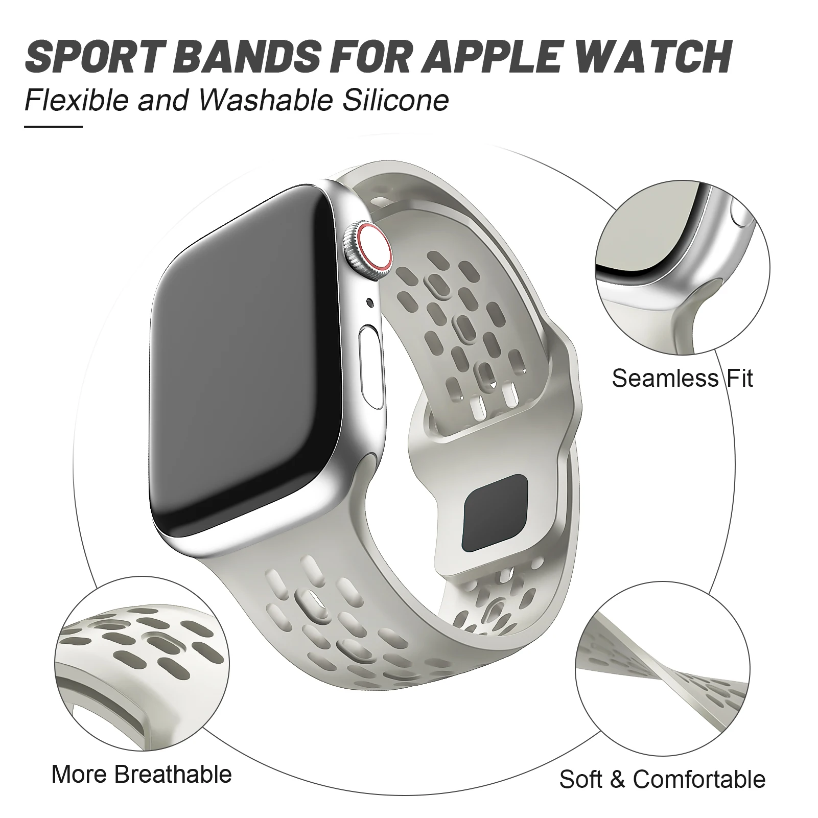 Apple Watch用シリコンストラップ,スポーツブレスレット,iwatchシリーズ9,8,7,6,se ultra 2,45mm, 44mm, 49mm, 40mm 41mm、38mm