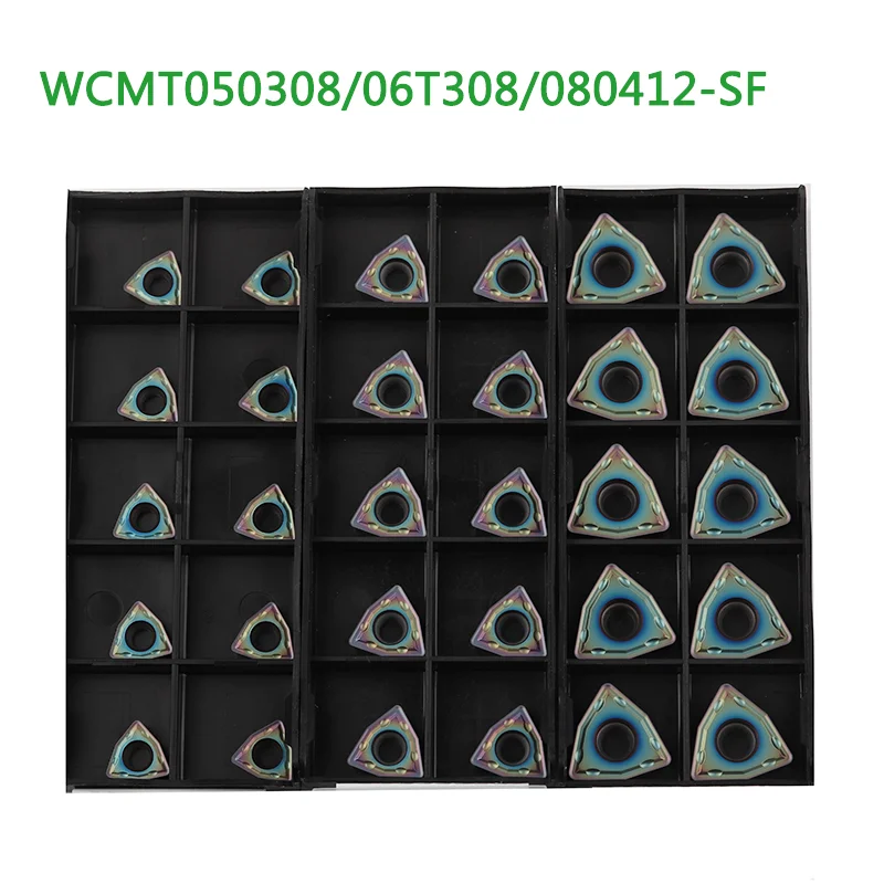 10PCS WCMX030208 WCMX040208 WCMT050308 WCMT06T308 WCMT080412 SF TF618 U-drill Blade CNC Lathe Metal Cutter Inserts Turning Tools