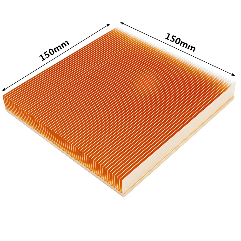 150x150x20mm dissipatore di calore in rame puro grande radiatore Skiving Fin dissipatore di calore per Chip elettronico LED dissipazione del calore