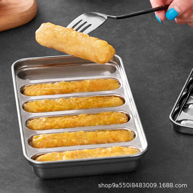 Household Kitchen Stainless Steel Sausage Mold Children\'s Hot Dog Making Mould DIY Baked Ham Sausage Maker Box