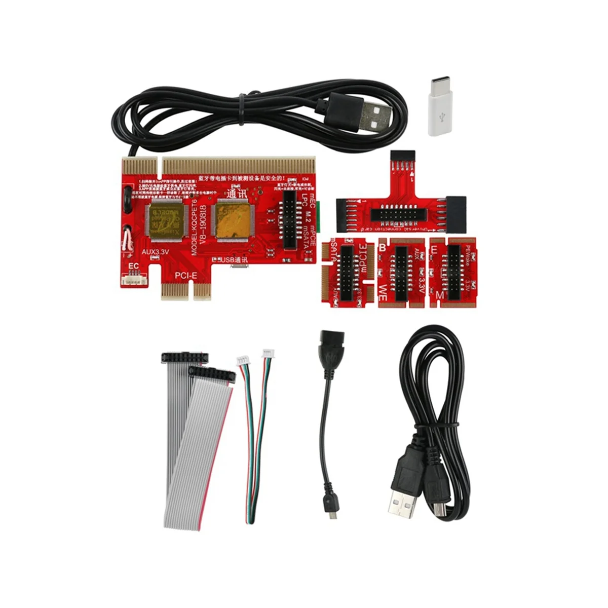 V8 Multifunction Laptop and Desktop PC Universal Post Diagnostic Test Card Debug Support PCI,PCI-E,LPC,Mini,MSATA