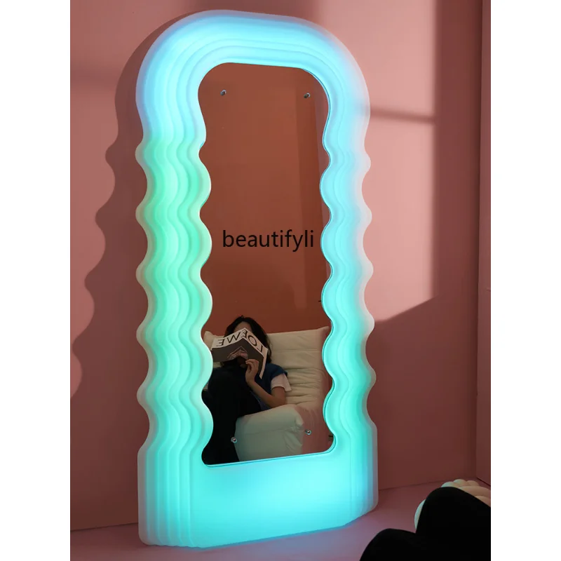 

Wave Floor Full-Length Mirror Home Three-Dimensional Advanced Fitting Mirror