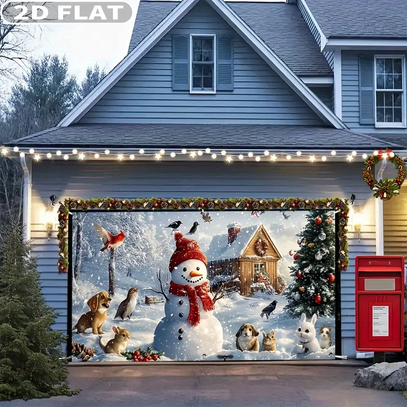 

1pc 2D FLAT Extra Large Christmas Festive Backdrops & Banners - Jumbo 71x157 Inch Outdoor/Indoor Decoration, Ideal for Winter