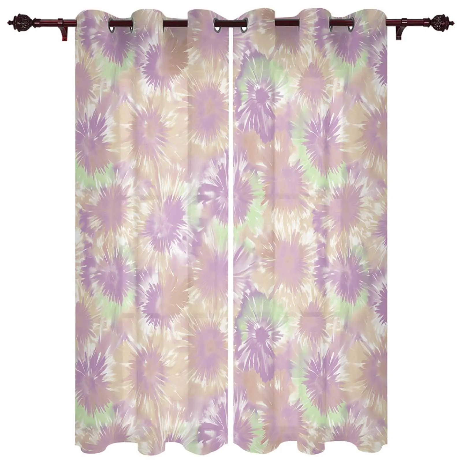 Tie Dye Ethnic Style Abstract Watercolor Curtains for Living Room Window Curtain for Bedroom Modern Indoor Home Decor Curtains