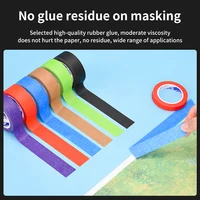 10/50m Color Masking Tape Black Decoration Masking Spray Paint Traceless Student Office Art Painting Sticker 5