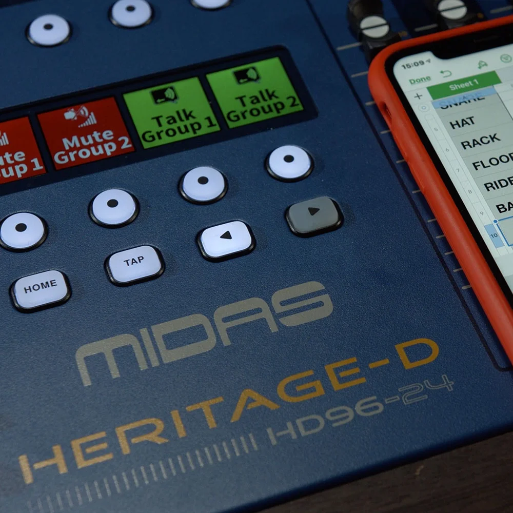 Midas Heritage HD96-24-CC-IP Kanalen met 144 ingangen en 28 gemotoriseerde faders Pa-geluidssysteem Podium digitale console