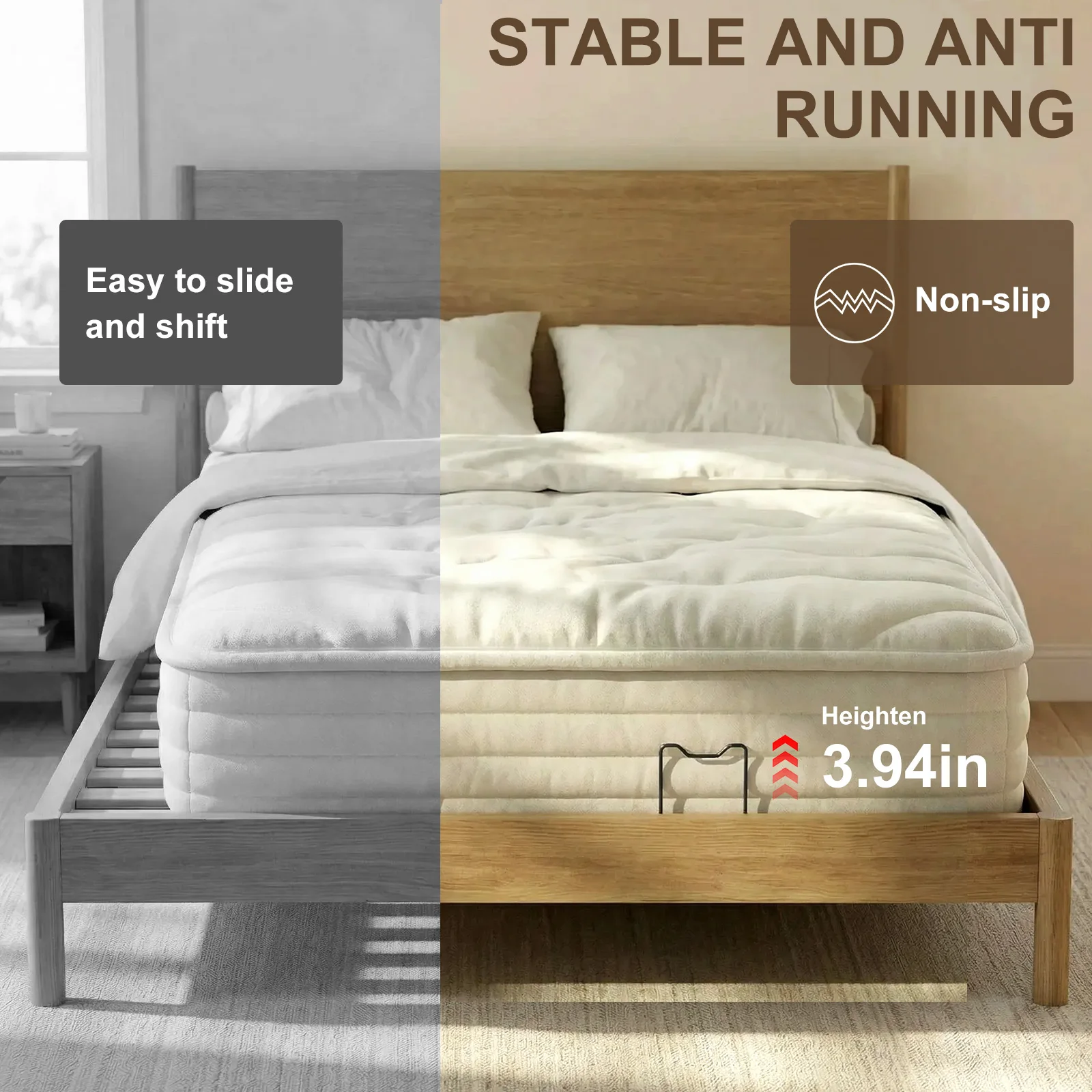 2 Pcs Mattress Slide Stopper Bed Frame Brackets Metal Anti Slip Fastener Furniture Sliding Prevention image 2