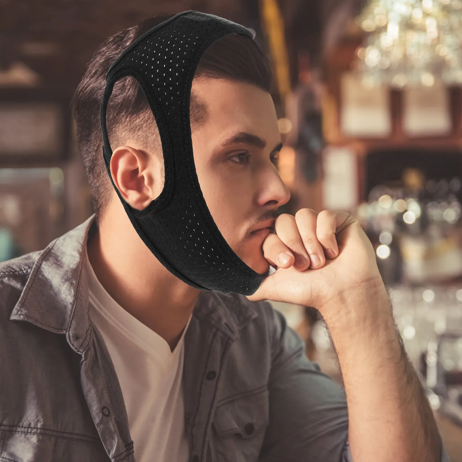 Breathable Chin Strap Adjustable Snoring Prevention Strap for Users Unisex Snore Stopping Solution Comfortable