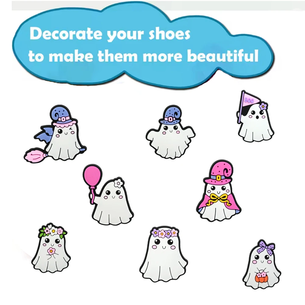 NEW 1-12Pcs Halloween Cartoon Series PVC shoe Accessories DIY Detachable Waterproof PVC Creative Shoe Decorations