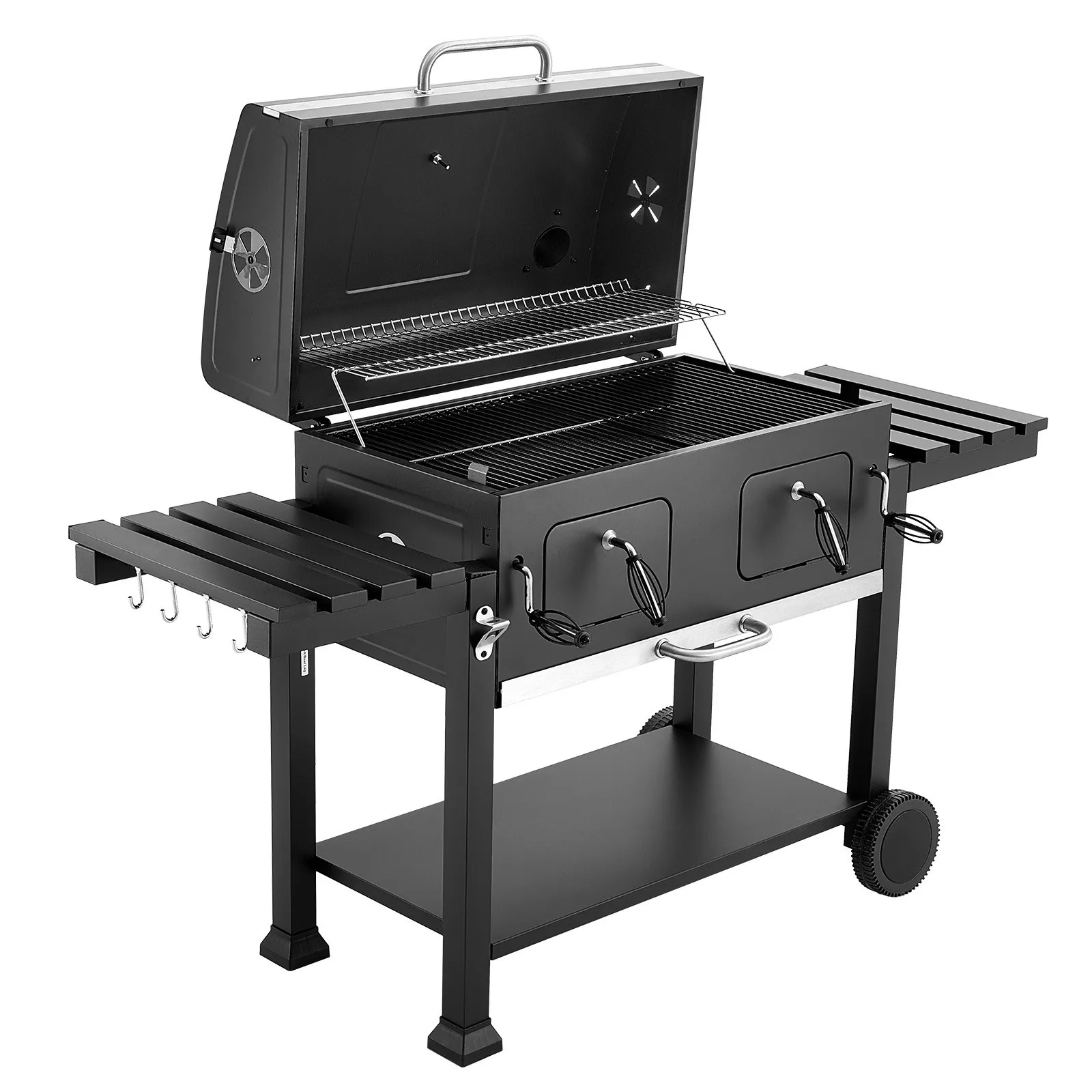 

Large Charcoal Grill with 780 sq.in. Cooking Area and Side Tables