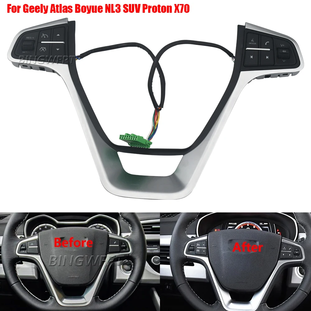 New Multi-function Steering Wheel Switch Audio Cruise Button For Geely Atlas,Boyue,NL3,SUV,Proton X70,Emgrand X7 Sports 16-18