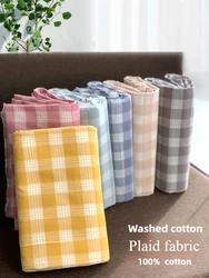 Skin-friendly Plaid Cotton Fabric By Meters for Clothing Pillowcases Curtains Sewing Fashion Breathable Cloth Thin Smooth Plain