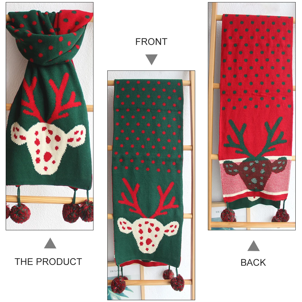 

Elk Winter Lady Novel Design High Quality Fabric Warm Wool Scarf Christmas Women Scarf Shiny Color Long Lasting Not Fade