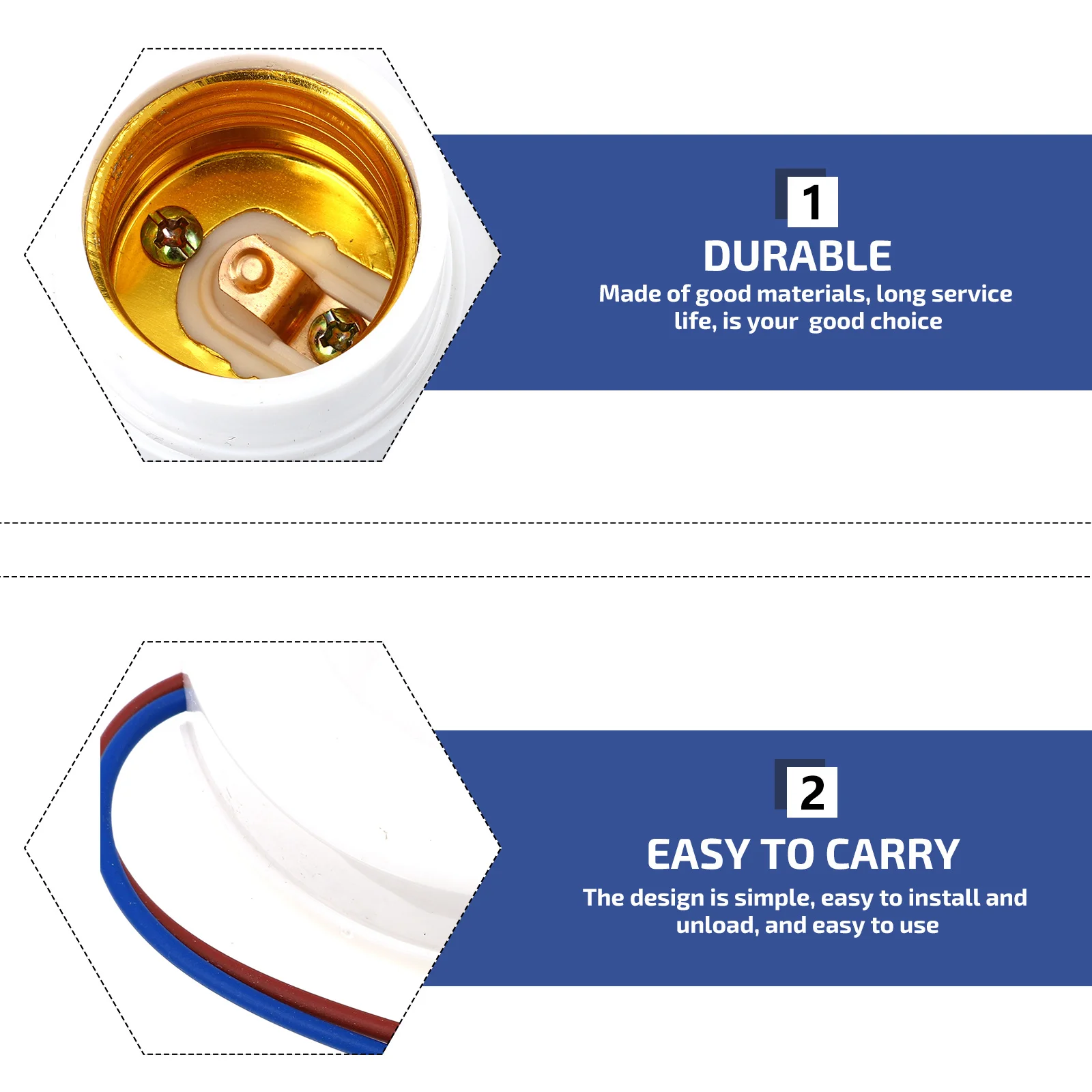 

2Pcs Sound Control Lamp Base Sturdy E27 Socket Auto on Off Voice Sensor Light Holder for Night Use Energy Saving Light Bottom