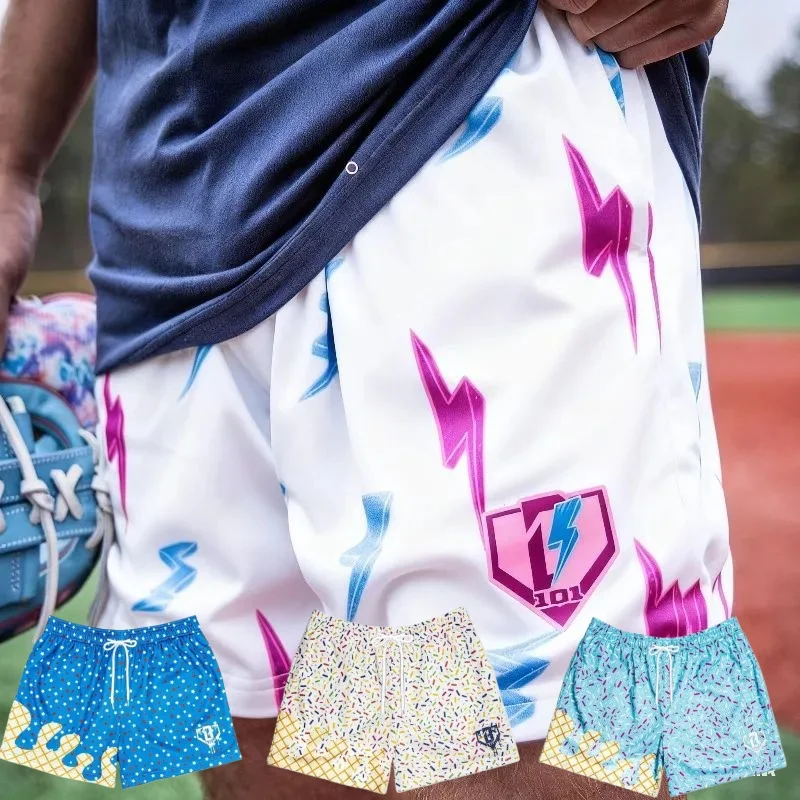 

Новые летние быстросохнущие шорты для подростков и мужчин с принтом американского мороженого, женские спортивные шорты, удобные шорты для баскетбола и пляжа