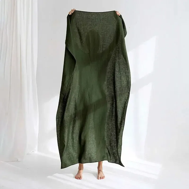 Linen Beach Towel Quick-Dry Absorbent Thick Wrap for Outdoor Shower Bath Swimming Pool