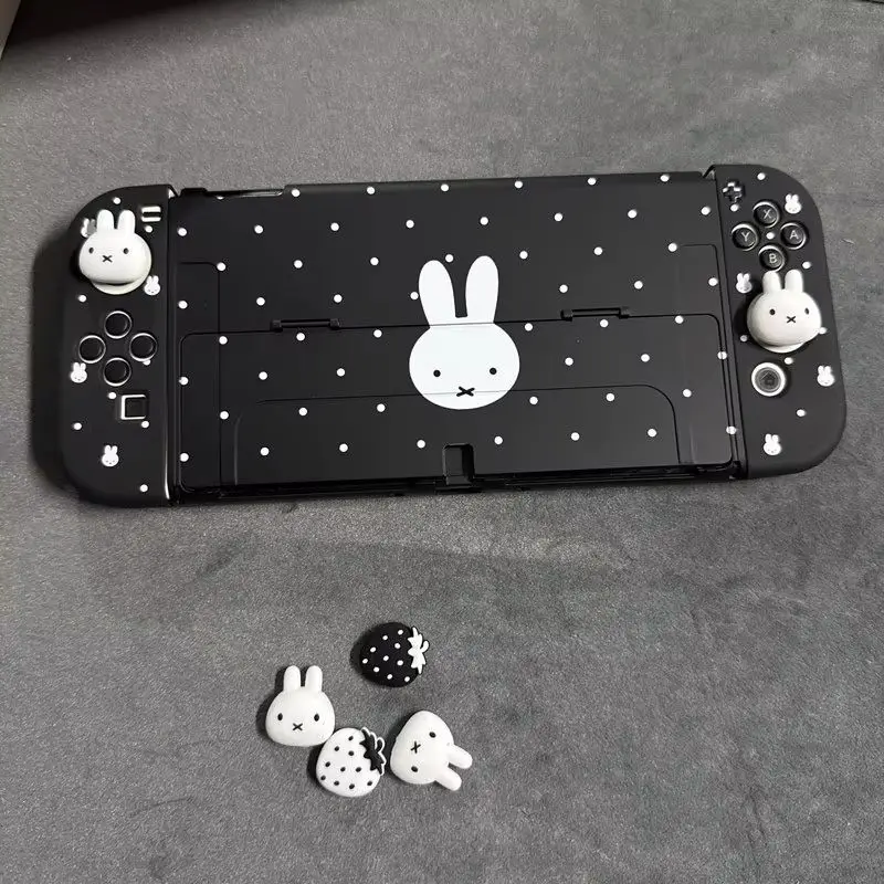 Miffy Polka Dot Protective Case For Nintendo Switch2 Oled Ns Lite Split Hard Shell Soft Grip Cover With Thumb Grips Cartoon Gift view 5
