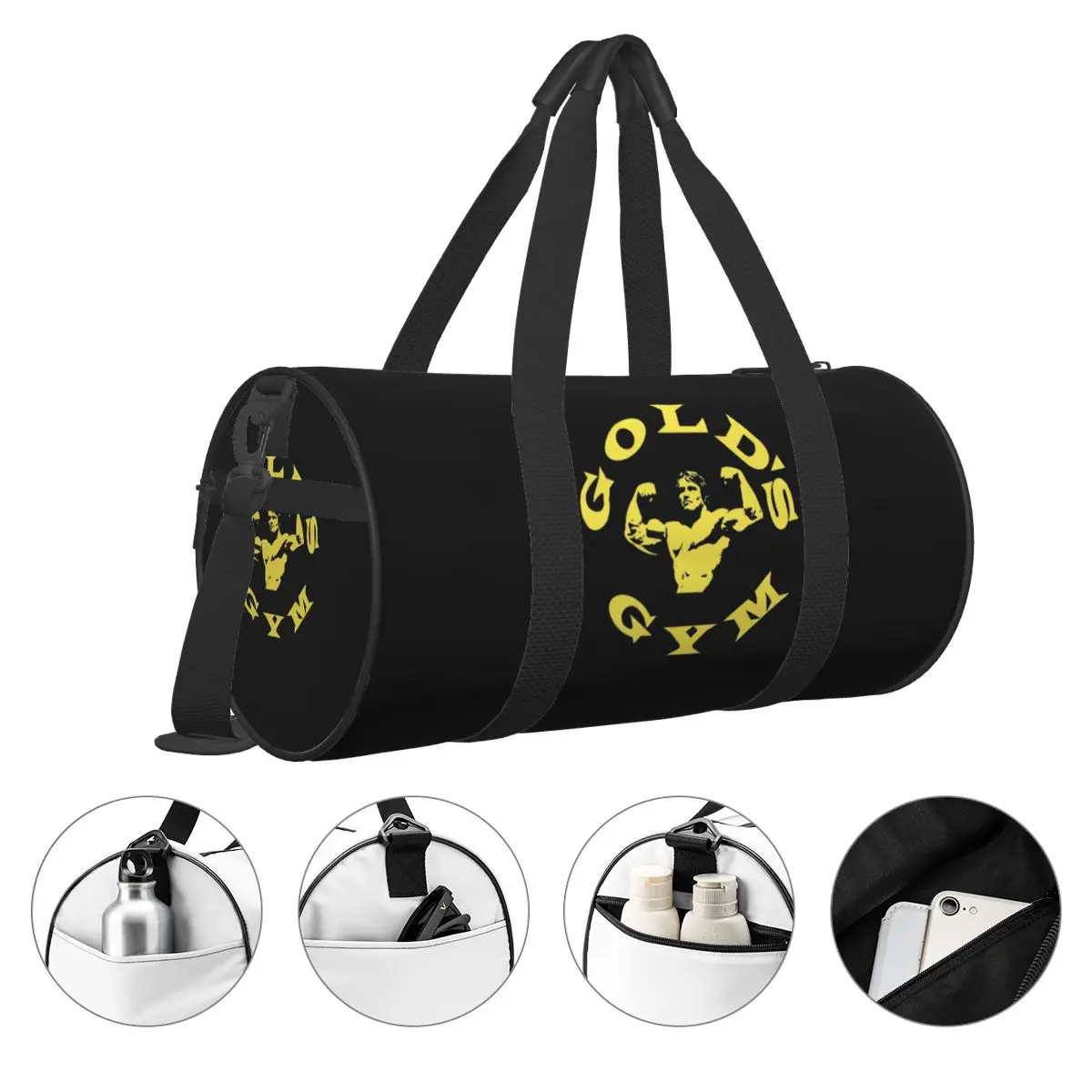 Bodybuilding Fitness Gym Bag Goldsed Gym Travel Sports Bags Couple Custom with Shoes Retro Fitness Bag Portable Handbags