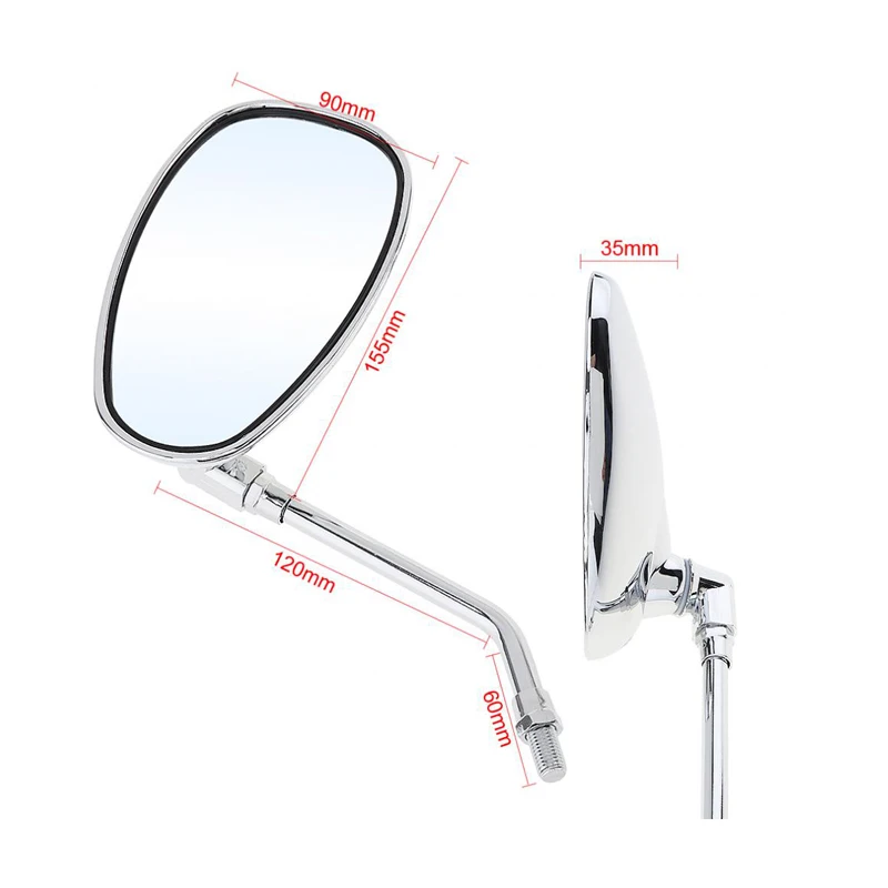 M10 Motorcycle Mirrors Sport Bike Scooter Oval Rearview Rear view Side Mirrors Long Stem For Honda CB1000R Rebel 250 Shadow 1100