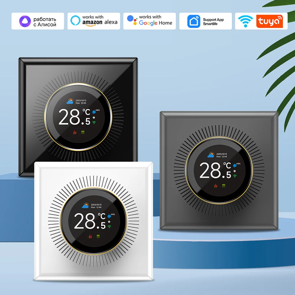 Tuya WiFi smart knob Thermostat LCD Touch Screen Electric Floor Heating Water Gas Boiler Temperature controller for Alexa Google