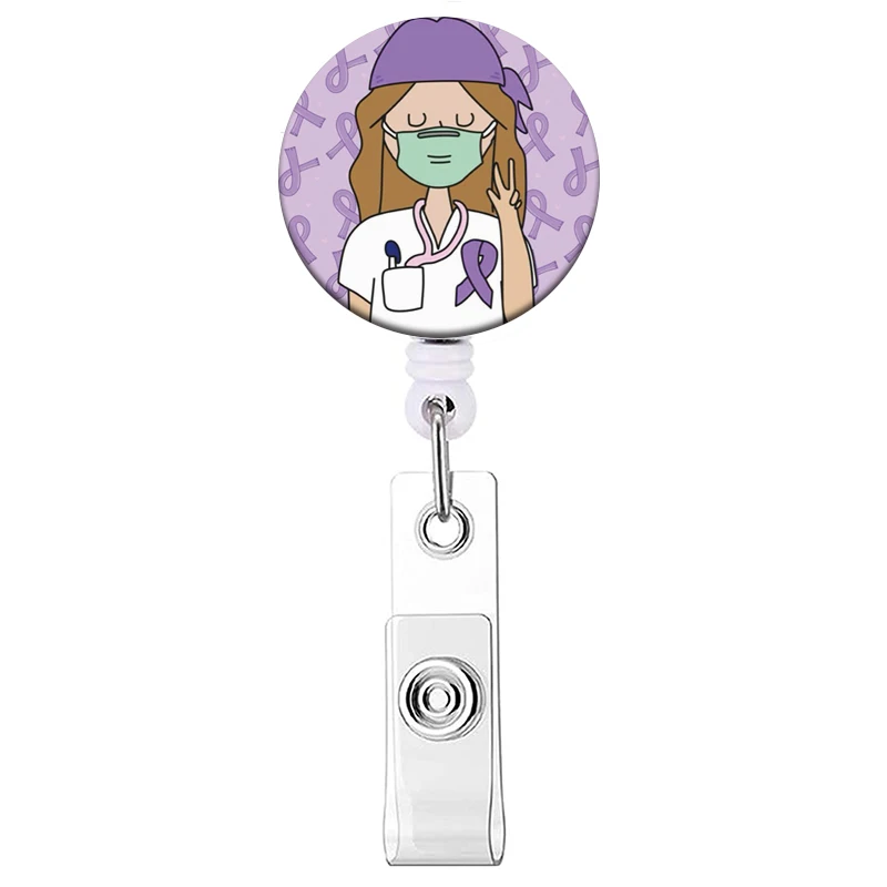 1PC Krankenhaus Krankenschwester Versenkbare Abzeichen Clip Arzt ID Karte Halter Reel für Namensschild Abzeichen Halter Bürobedarf Schnalle – Detail 23