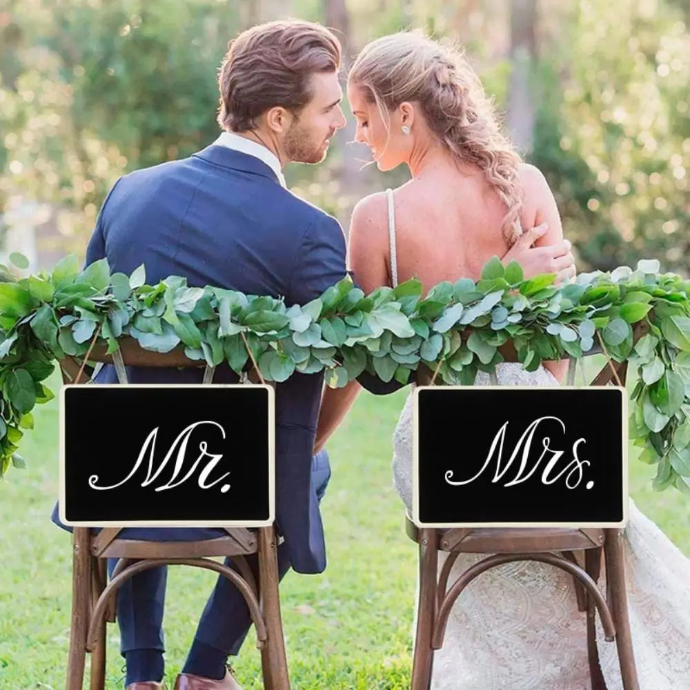

Portable Wooden Wooden Blackboard Hanging Plaque Ceremony Prop Sign Message Board Chalkboard Mr Mrs Bridal Shower Decoration