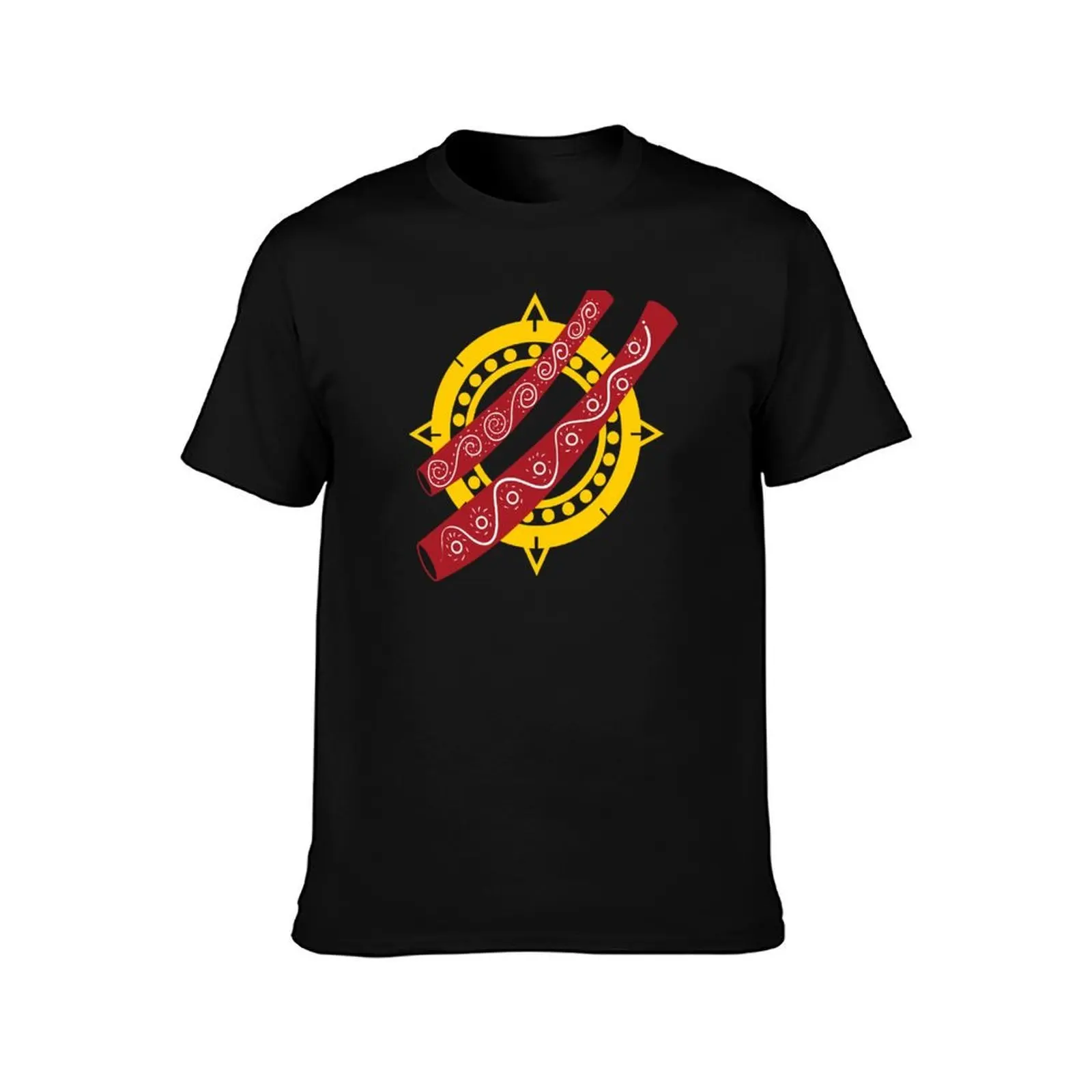 Didgeridoo Dreamtime Aboriginal Australia T-Shirt Work Daily Short Sleeve Top T-Shirt