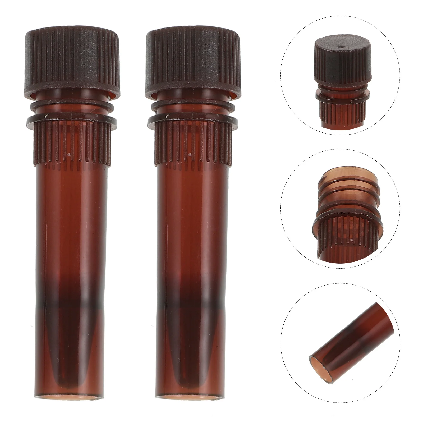 

20Pcs Small Test Tubes Antiwear Durable Storage Containers for Sample Testing and Experiments Plastic Vials with Caps