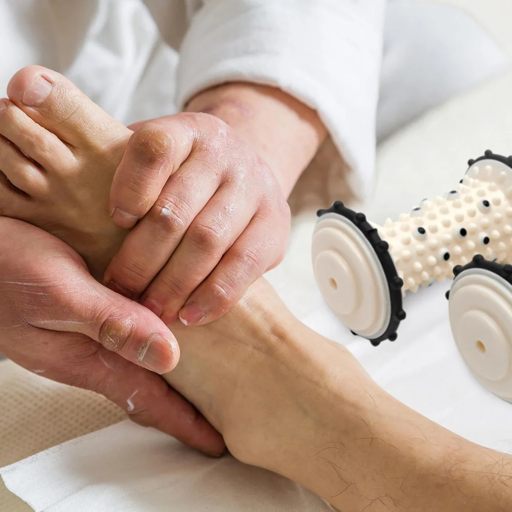 

1Pair Foot Roller Massager ABS Reflexology Roller for Feet Relaxation with Anti-Skid Rubber and Magnetic Massage Points