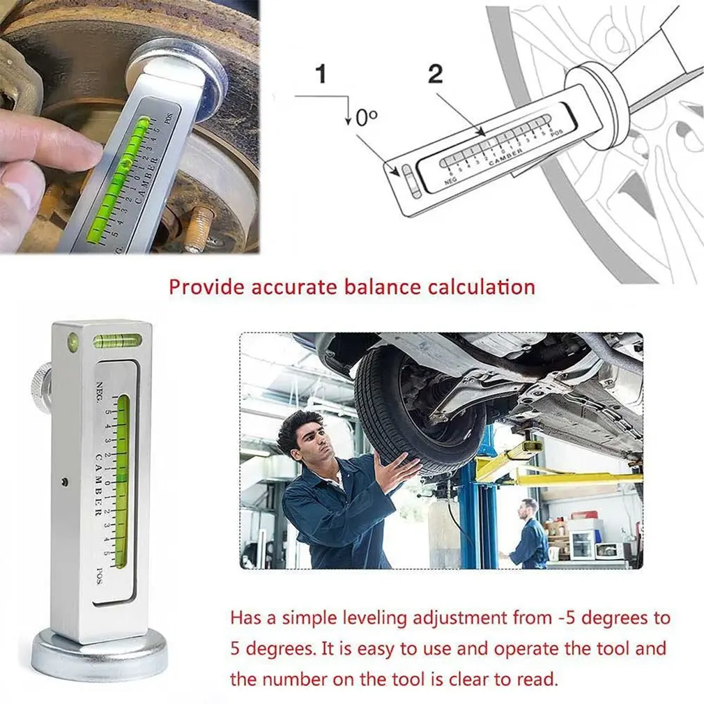 2024 New Car Four Wheel Positioning Magnetic Level Gauge Level Gauge Camber Adjustment Aid Tool Magnet Positioning