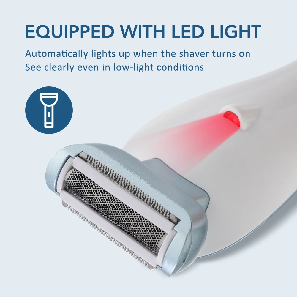 ماكينة حلاقة كهربائية للسيدات ماكينة حلاقة غير مؤلمة للنساء بيكيني تحت الإبط مزيل شعر الساقين ماكينة تشذيب الشعر مع قاعدة شحن للاستخدام الرطب والجاف