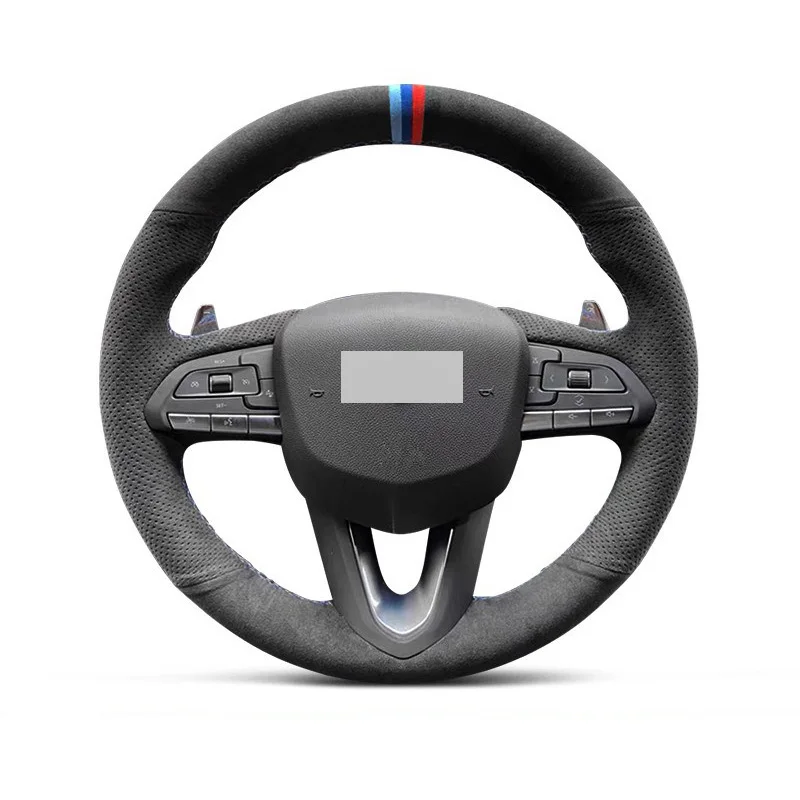 Genuine Leather Suede Steering Wheel Cover M 3 Thread Car Accessoires Specifically for Cadillac CT5 XT5 XT4 ATSL CT6 XT6 CT4