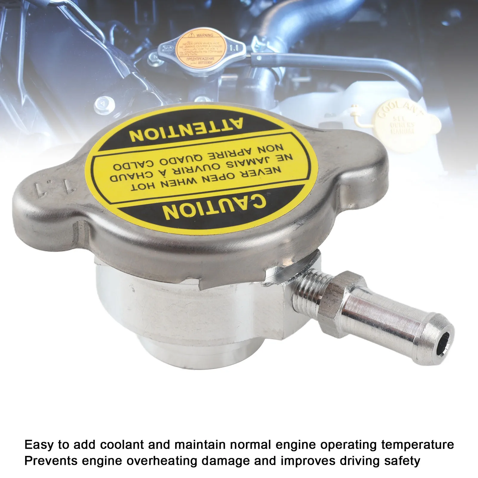 Weld On Radiator Coolant Filler Neck With 1.1Bar Radiator Cap 30mm High Performance Cooling System for Most Cars