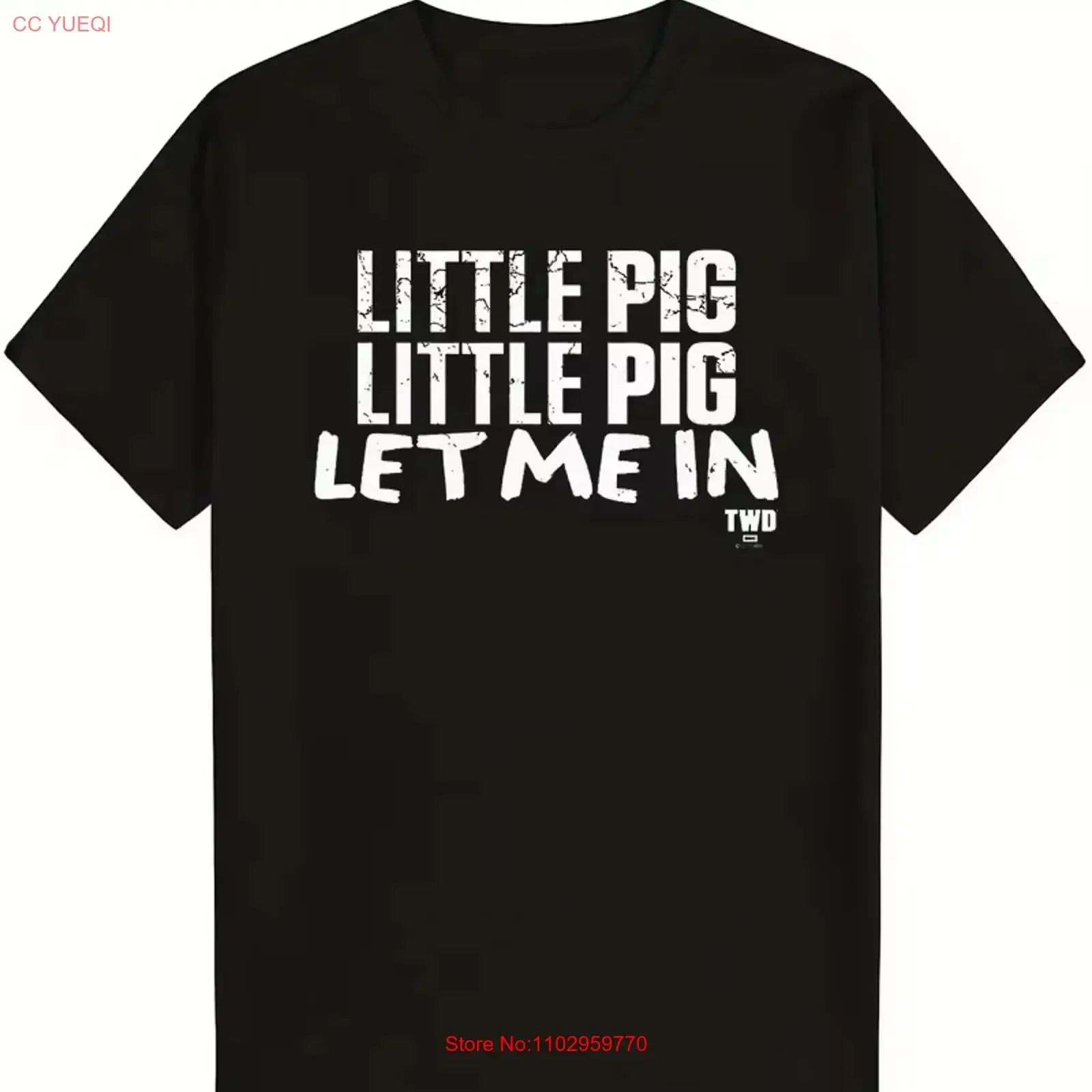 T-shirt The Walking Dead Negan 'Little Pig Let Me In' – Style Vintage Vieilli et Délavé, Tendance, Unisexe, Doux, Idéal pour le Quotidien