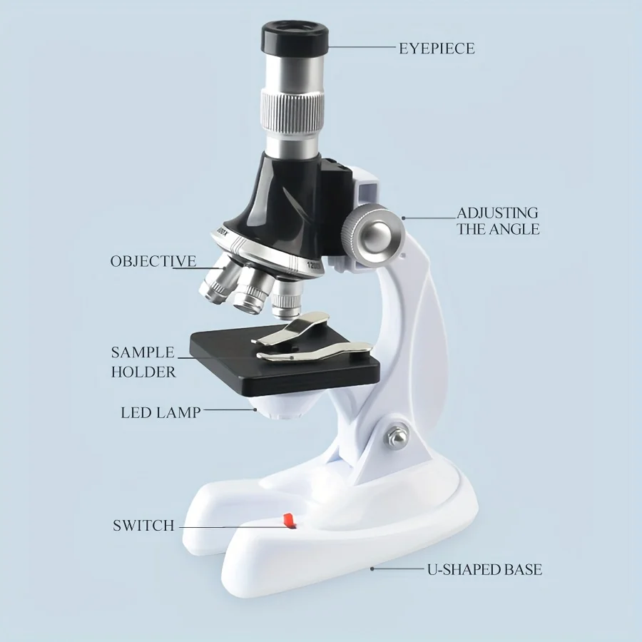 Microscope STEM Science Expriment Kit Adjustable Angle Educational Biological Observation Toy for Children view 4