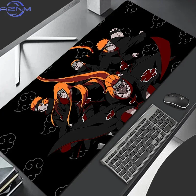 Black White Manga Panel Collage Anime Ninja Portrait Mouse Pad, Rubber Non-Slip Base, Smooth Fabric Gaming Desk Mat for Desktop