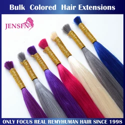 JENSFN  Bulk  Color Hair Extensions Human Hair Straight  22