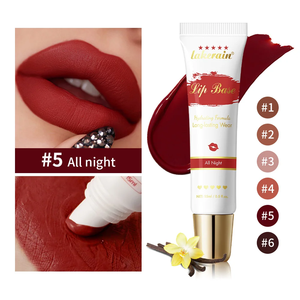マットリップベース クリーミーブラッシュ 長持ち 保湿 防水 バニラの香り 多用途口紅 女性用メイクアップ リップティント