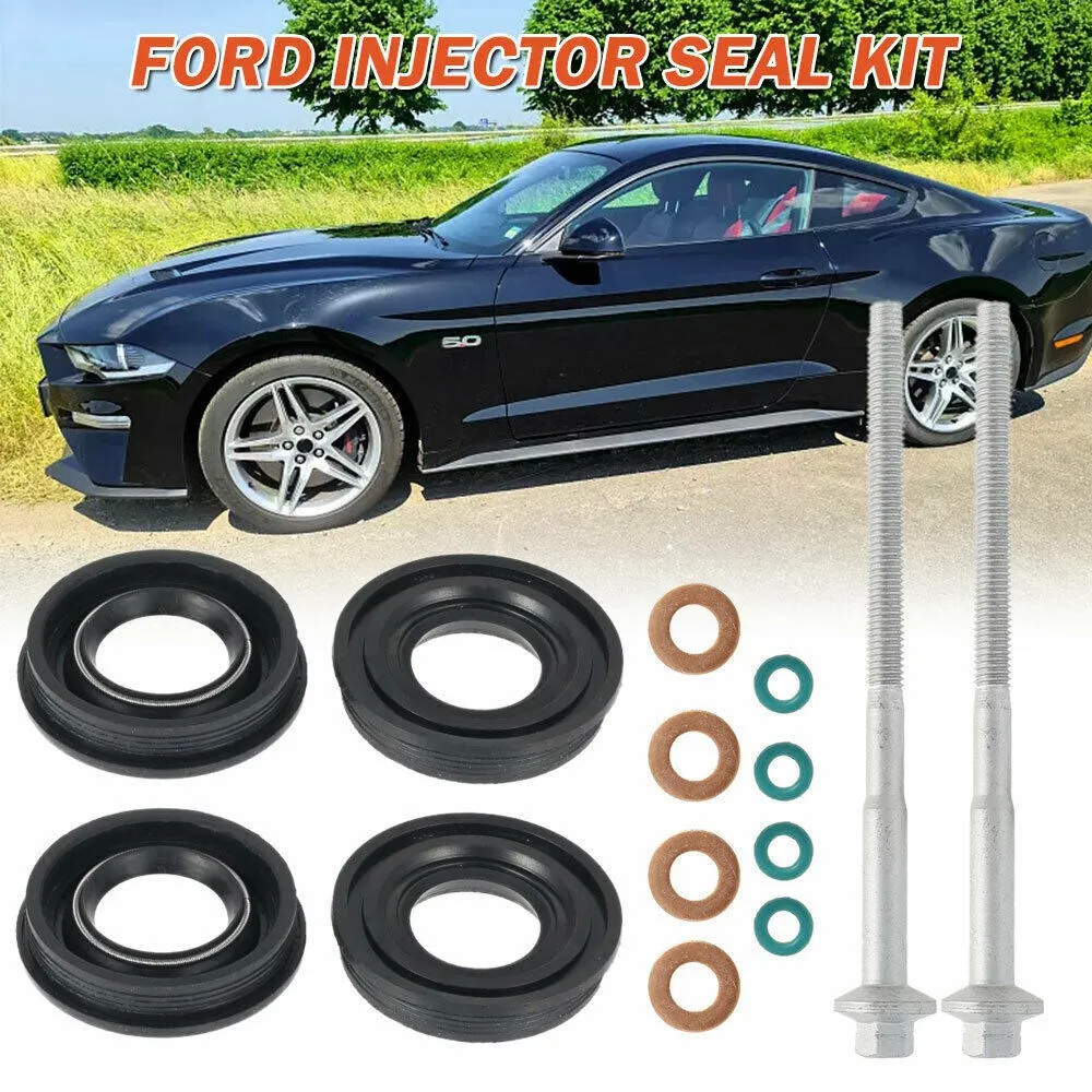 14Pcs Metal Fuel Injector Seals Washers Rubber O Rings Bolts Fuel Inject Seals Repair Kit for Ford Transit MK7 2.2