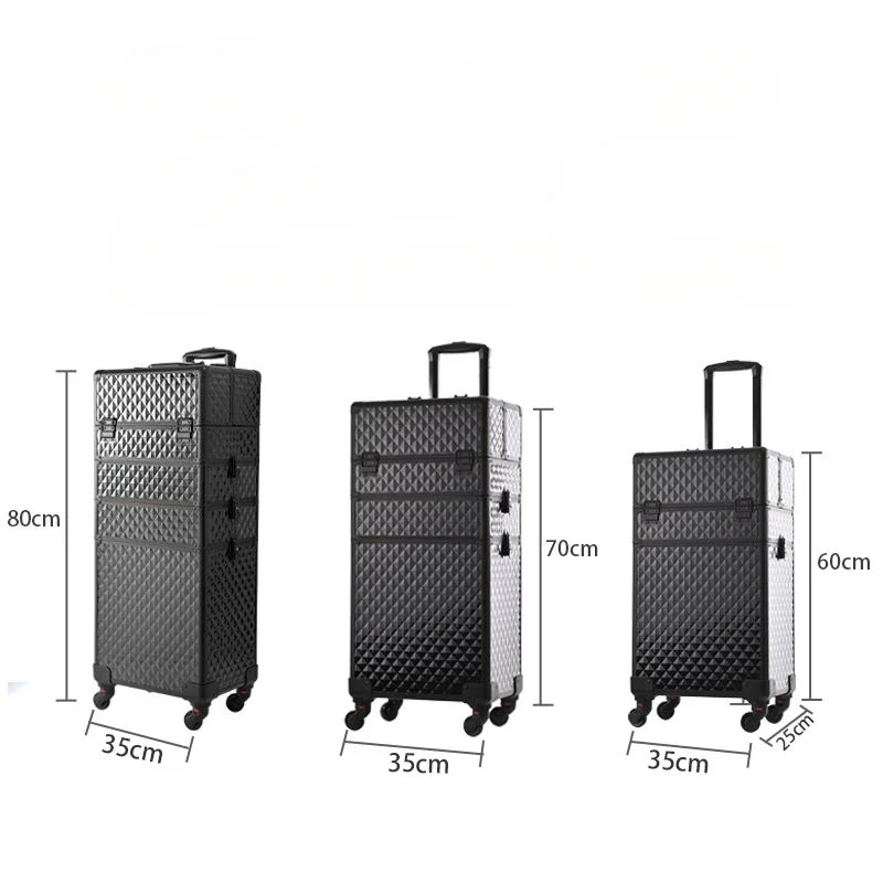 Imagem -06 - Grande Capacidade Maquiagem Trolley Case Manicure Cabeleireiro Toolbox Professional Multi-camadas Manicure Tool Box Cosmetic Storage