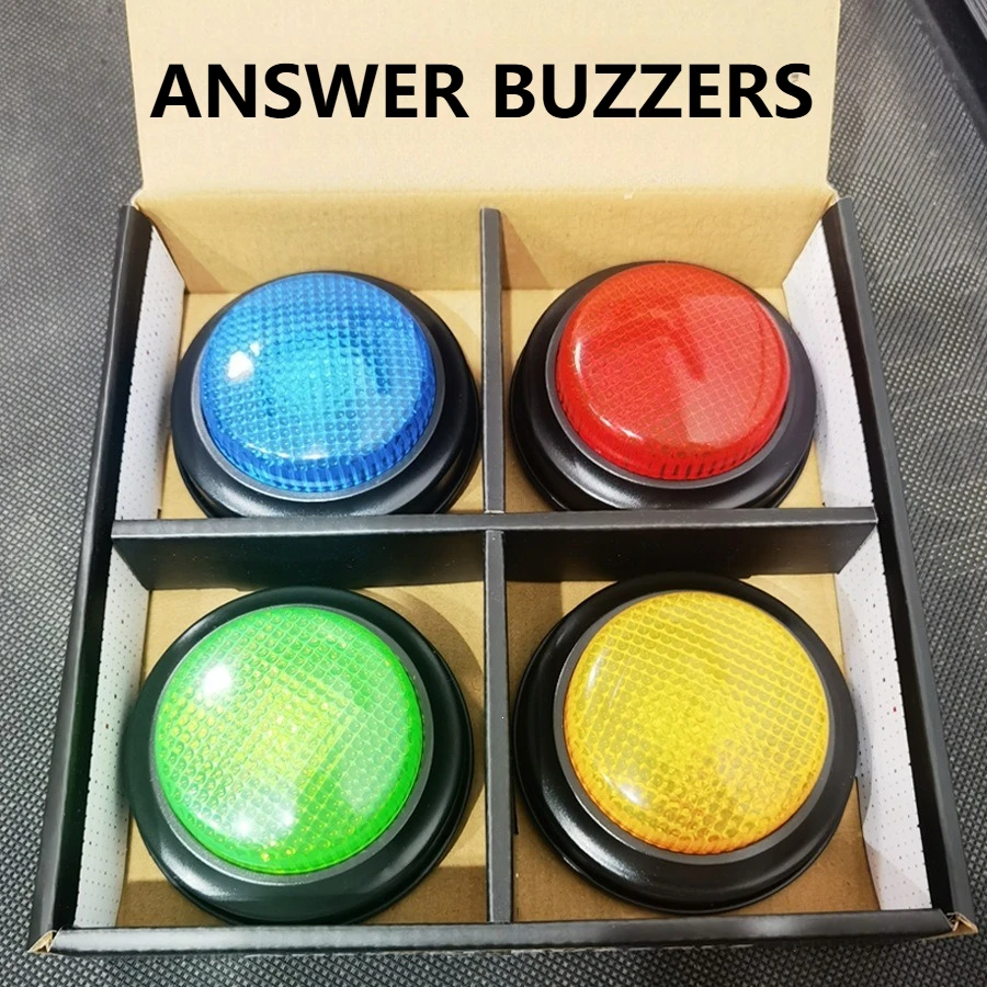 4PCS Game Answer Buzzers Classroom Quiz Competition Buzzer Set Handheld Press Button Interactive Party Game Toy