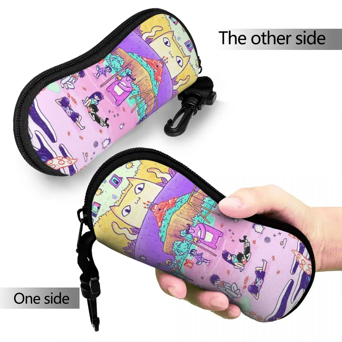 Aubrey Omori Glasses Case Anti-Fall Game Cartoon Friends Sunglasses Storage Box Print Eyewear Container