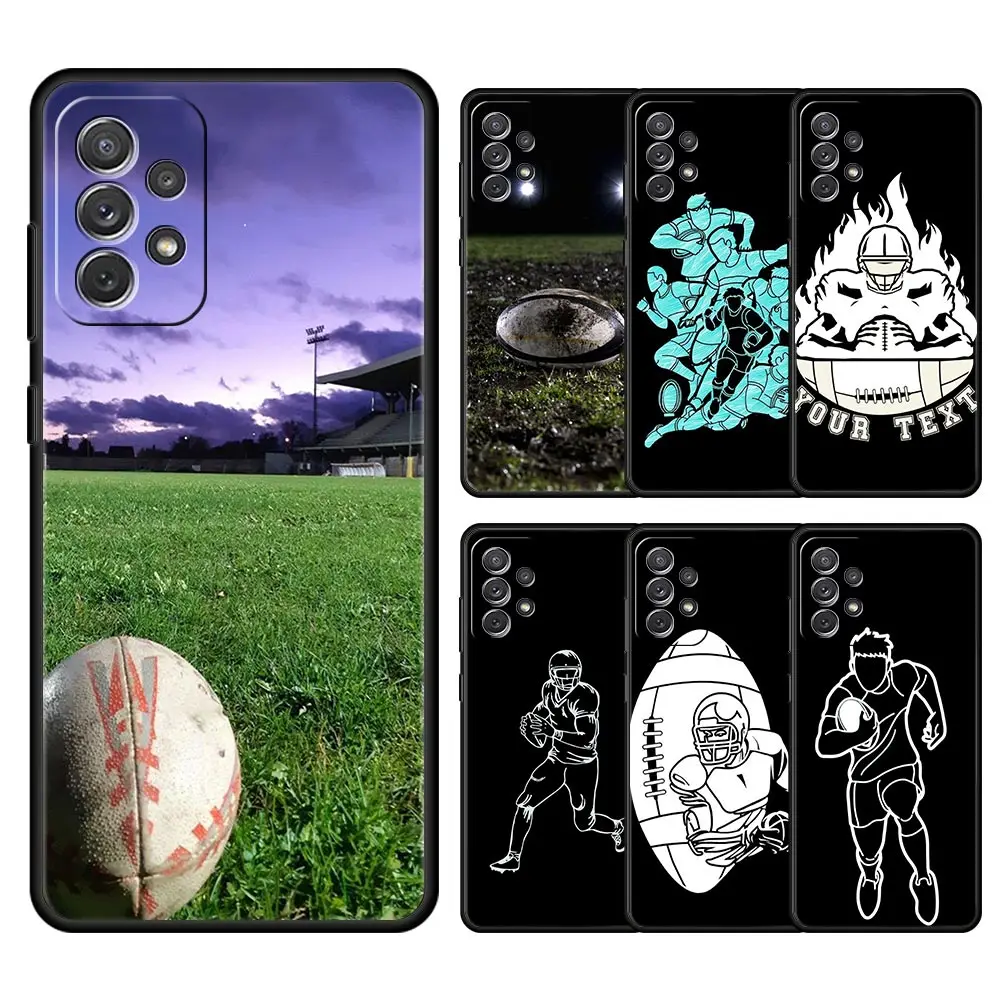 Rugby Ball Phone Case For Samsung Galaxy A35 A55 A15 A13 A51 A71 A41 A31 A21S A03S A05 A12 A32 A52 A23 A25 A33 A53 A73 5G Cover