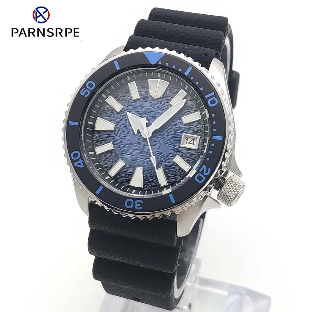 

Men's automatic watch, stainless steel water-resistant case, sapphire, calibre NH35, rubber strap, fashionable mechanical watch