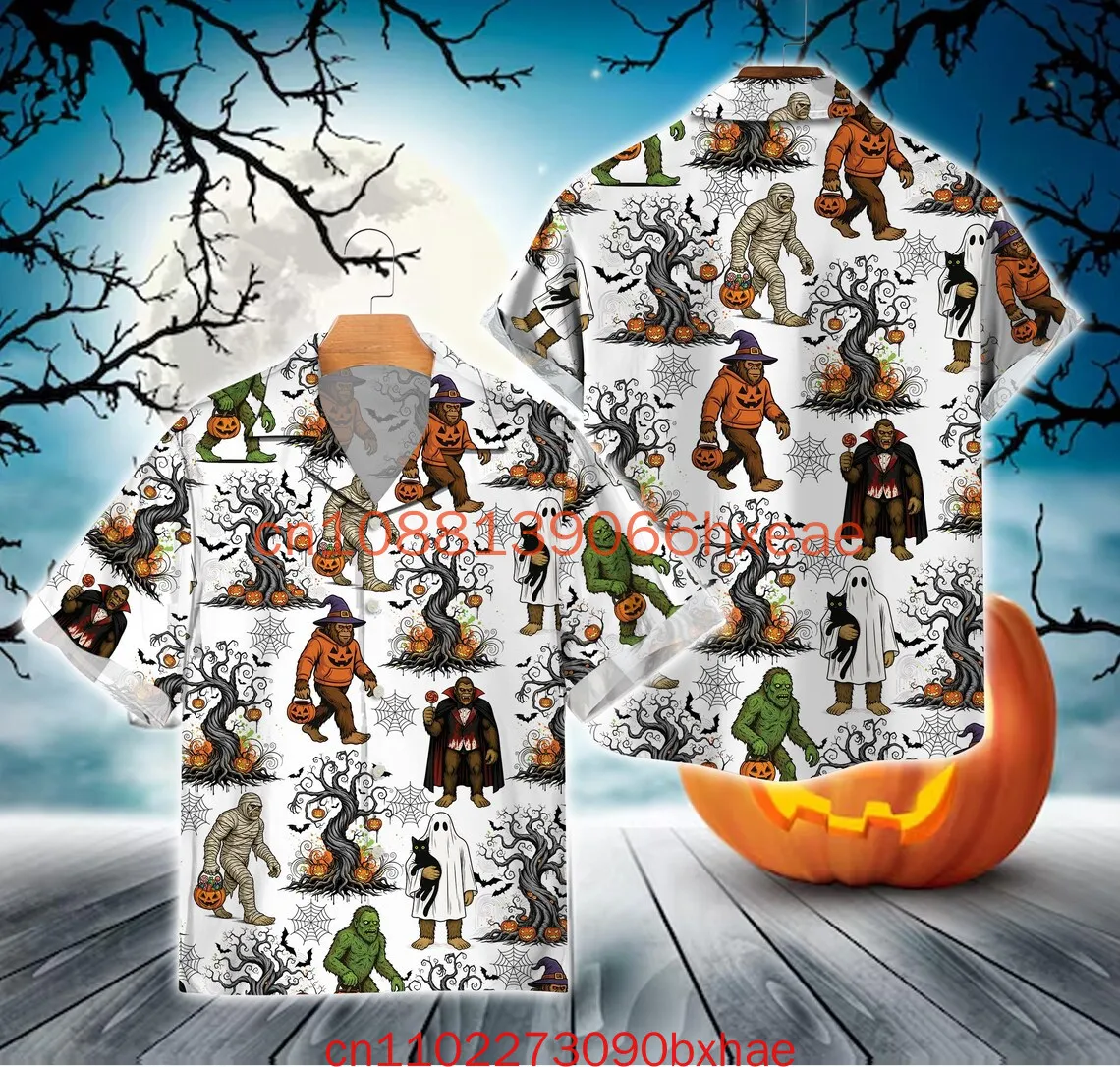 

Хэллоуин Тыква Скелет Танцующая Гавайская Рубашка Жуткий Сезон Рубашка на пуговицах Хэллоуин Алоха Гавайские Рубашки Подарок на Хэллоуин