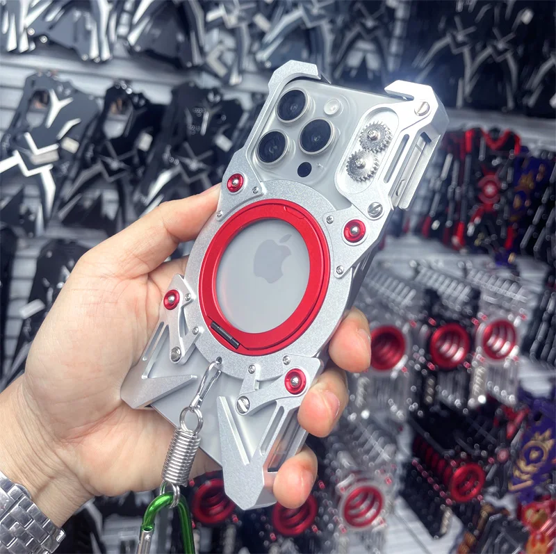 

Роскошный металлический алюминиевый чехол для телефона Zimon Heavy Duty Armor для iPhone 16, 15, 14, Plus 13, 12 Pro Max, задняя часть Fundas Coques