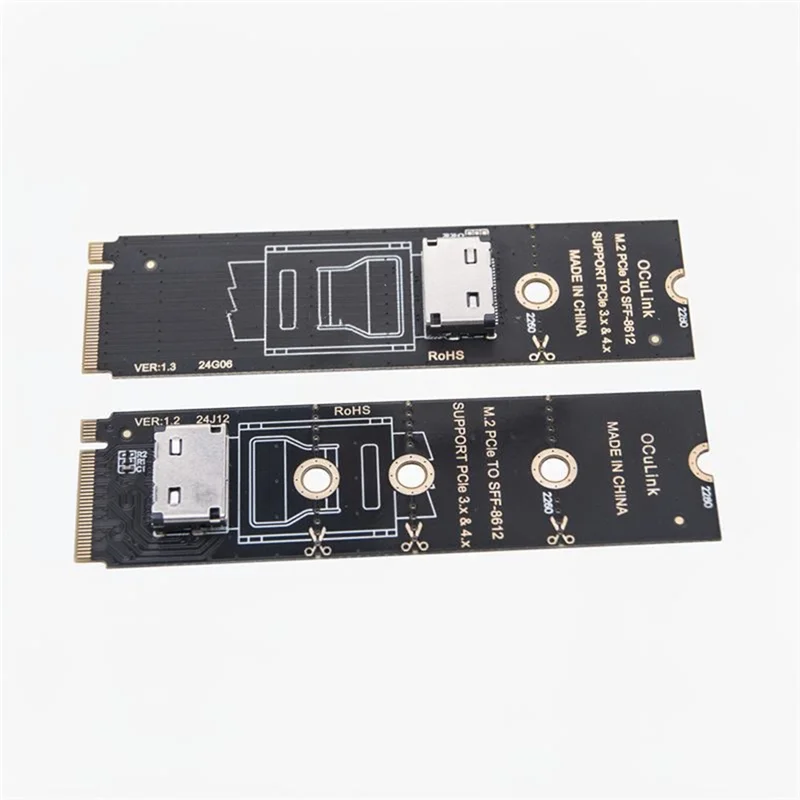 بطاقة محول NVME M.2 إلى Ocpulink M. 2 Pcie إلى SFF-8611/SFF-8612 تدعم Pcie 3.0/4.0 للولايات المتحدة. 2 ش. 3 اس دي