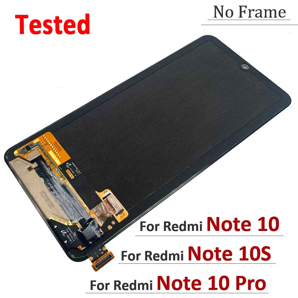 

ЖК-дисплей с дигитайзером для Xiaomi Redmi Note 10 Pro 10S, экран с OLED-экраном для замены без рамки, протестирован