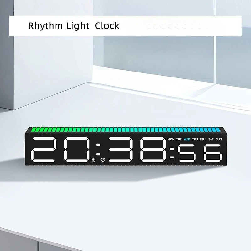 12inch Rhythm  LED light clocks new creative alarm clock, desktop skip second ornament pickup beating